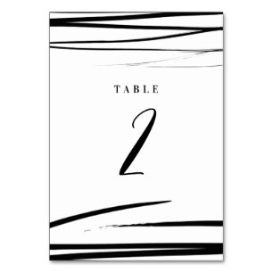 Modern Black White QR Code Wedding Program Table Number