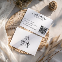 Modern Black & White QR Code Wedding