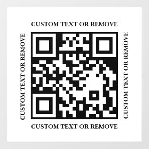 Modern Black White QR Code Window Cling Menu