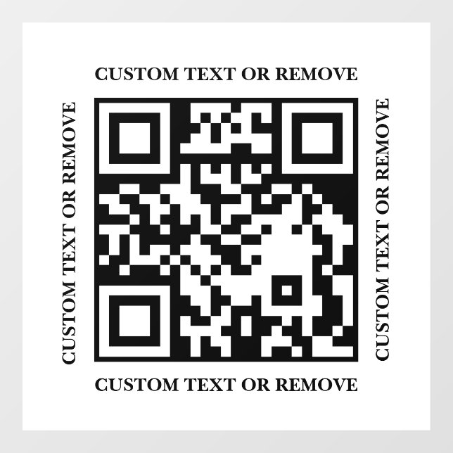 Modern Black White QR Code Window Cling Menu  (Sheet)