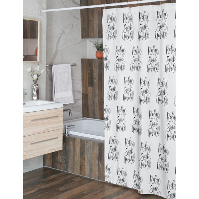 Modern Black White Quote Shower Curtain (Creator Uploaded)