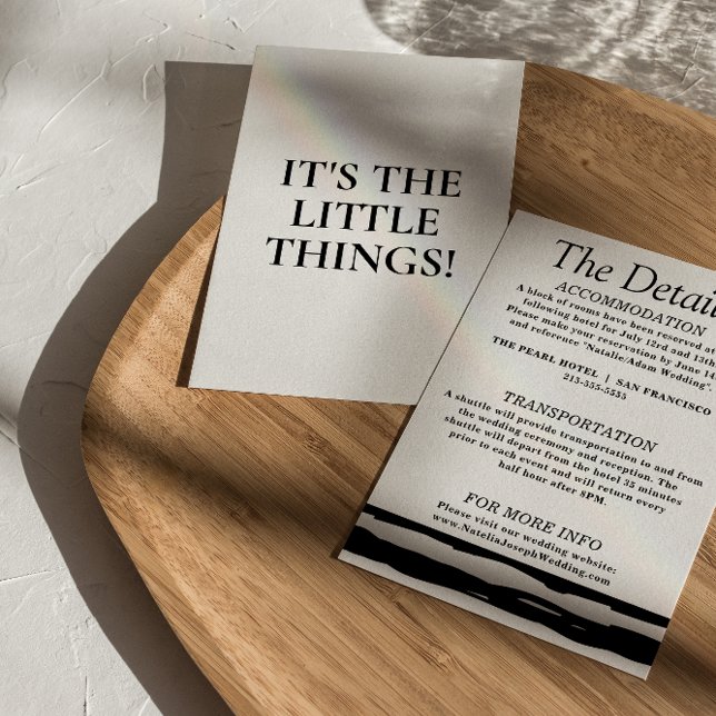 Modern Black & White Retro Wedding Details  Enclosure Card (Creator Uploaded)