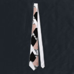 Modern Black White Rose Gold Triangles on Marble Tie<br><div class="desc">This modern and chic black,  white,  and faux printed rose gold geometric triangles on black and white marble is perfect for the trendy and stylish individual. Its contemporary and swanky print is great for many gifts and occasion. Enjoy this cool and sophisticated design for your next purchase!</div>