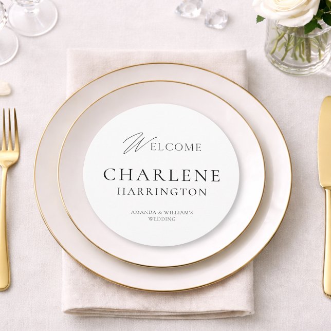 Modern Black & White Round Wedding Sign & Menu (Creator Uploaded)