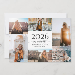 Modern Black + White Script 2026 Graduation Invitation