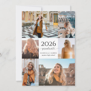 Modern Black + White Script 2026 Graduation Invitation