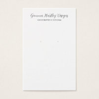 Modern Black White Script Earring Display Cards