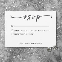 Modern Black White Script Minimal Wedding