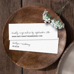 Modern Black & White Script Minimalistic Wedding Mini Business Card