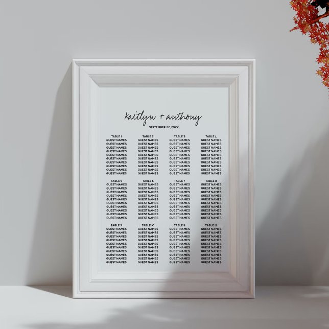 Modern Black & White Script Minimalistic Wedding Poster (Creator Uploaded)