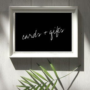 Modern Black & White Script Minimalistic Wedding Poster