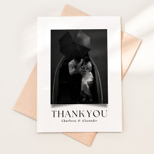 Modern Black & White Shadow Effect  Thank you card