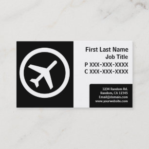 Modern black white simple aeroplane cards