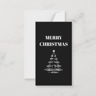 Modern Black & White Simple Botanical Christmas Card