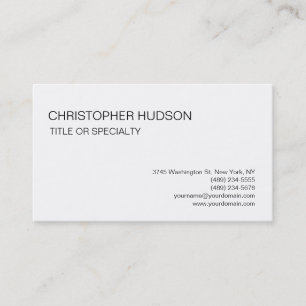 Modern Black White Simple Plain Business Card