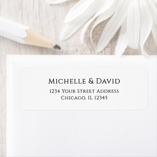 Modern Black White Simple Return Address (Insitu)