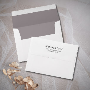 Modern Black White Simple Return Address Envelope