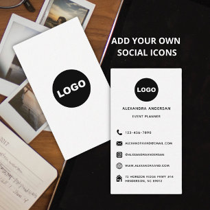 Modern Black White Social Media Website Logo Business Card