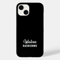 Modern Black White Sports Monogram Name