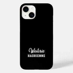 Modern Black White Sports Monogram Name Case-Mate iPhone 14 Case