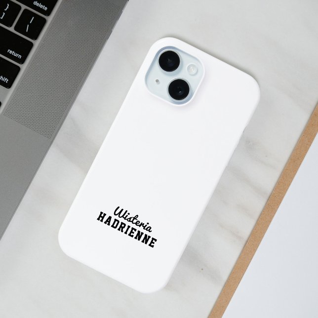 Modern Black White Sports Monogram Name Case-Mate iPhone Case (Creator Uploaded)