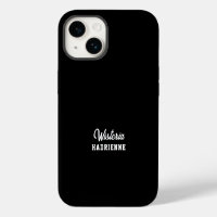 Modern Black White Sports Monogram Name
