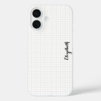 Modern Black White Squares Stylish Monogrammed