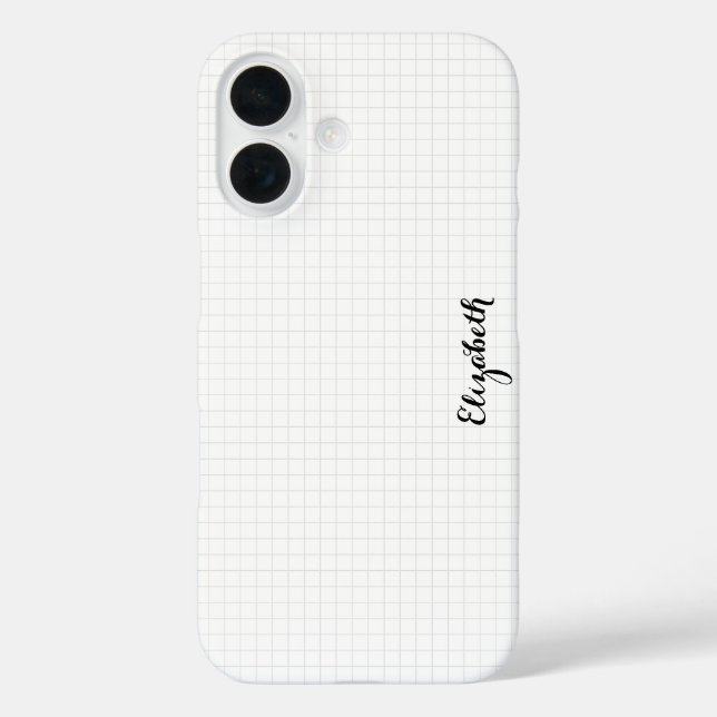Modern Black White Squares Stylish Monogrammed Case-Mate iPhone Case (Back)