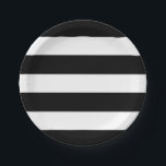 Modern Black White Striped Wedding Reception Party Paper Plate<br><div class="desc">Fresh,  elegant,  and gracefully modern! Designed for a bold visual impact with luxurious style.</div>