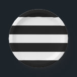 Modern Black White Striped Wedding Reception Party Paper Plate<br><div class="desc">Fresh,  elegant,  and gracefully modern! Designed for a bold visual impact with luxurious style.</div>