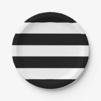 Modern Black White Striped Wedding Reception Party