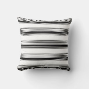 Modern black white stripes cushion