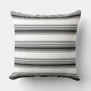 Modern black white stripes cushion