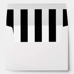 Modern Black White Stripes for 5x7 Invitation Card Envelopes