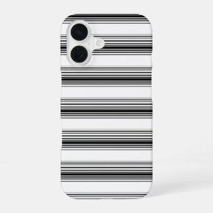 Modern black white stripes iPhone 16 case