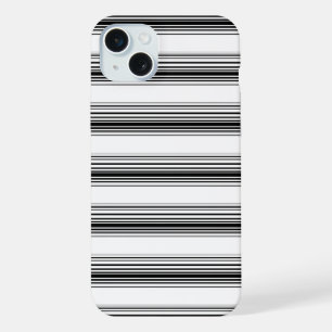 Modern black white stripes iPhone 15 plus case