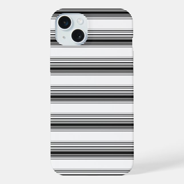Modern black white stripes iPhone case (Back)