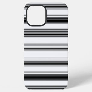 Modern black white stripes iPhone 12 pro max case