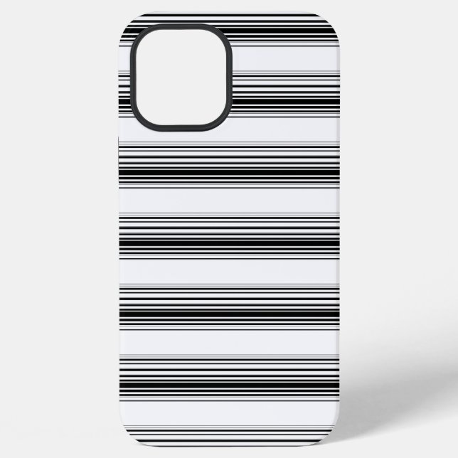 Modern black white stripes iPhone case (Back)