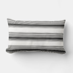 Modern black white stripes lumbar cushion