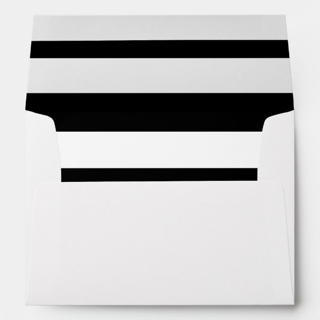 Modern Black White Stripes Pattern Envelopes (Back (Bottom))