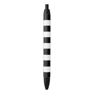 Modern Black White Stripes Pattern Ink Pen