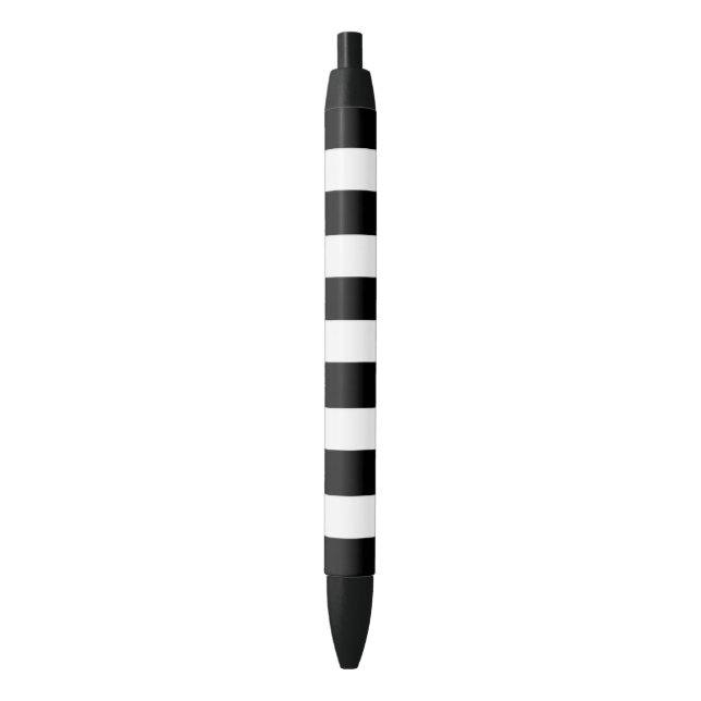 Modern Black White Stripes Pattern Ink Pen (Front Vertical)