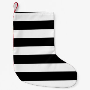 Modern Black White Stripes Pattern Small Christmas Stocking