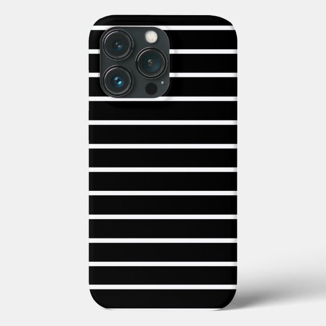 Modern black white stripes pattern stylish chic Case-Mate iPhone case (Back)