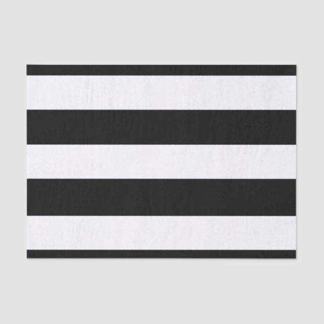 Modern Black White Stripes Pattern Tissue Paper (Front)