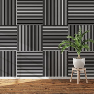 Modern Black & White Stripes: Peel and Stick Wallpaper