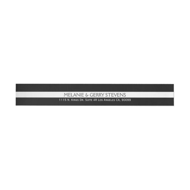 Modern Black & White Stripes Wedding Label (Individual)