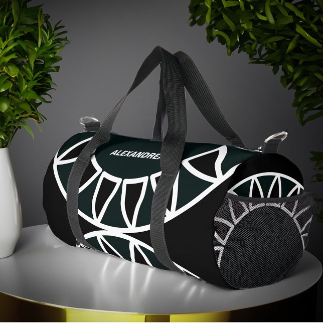 Modern Black White Stylish Elegant Personalise Duffle Bag (Modern Black White Stylish Elegant Personalize Duffle Bag is great to use when out and about. )