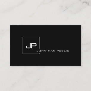 Modern Black White Template Creative Monogram Business Card